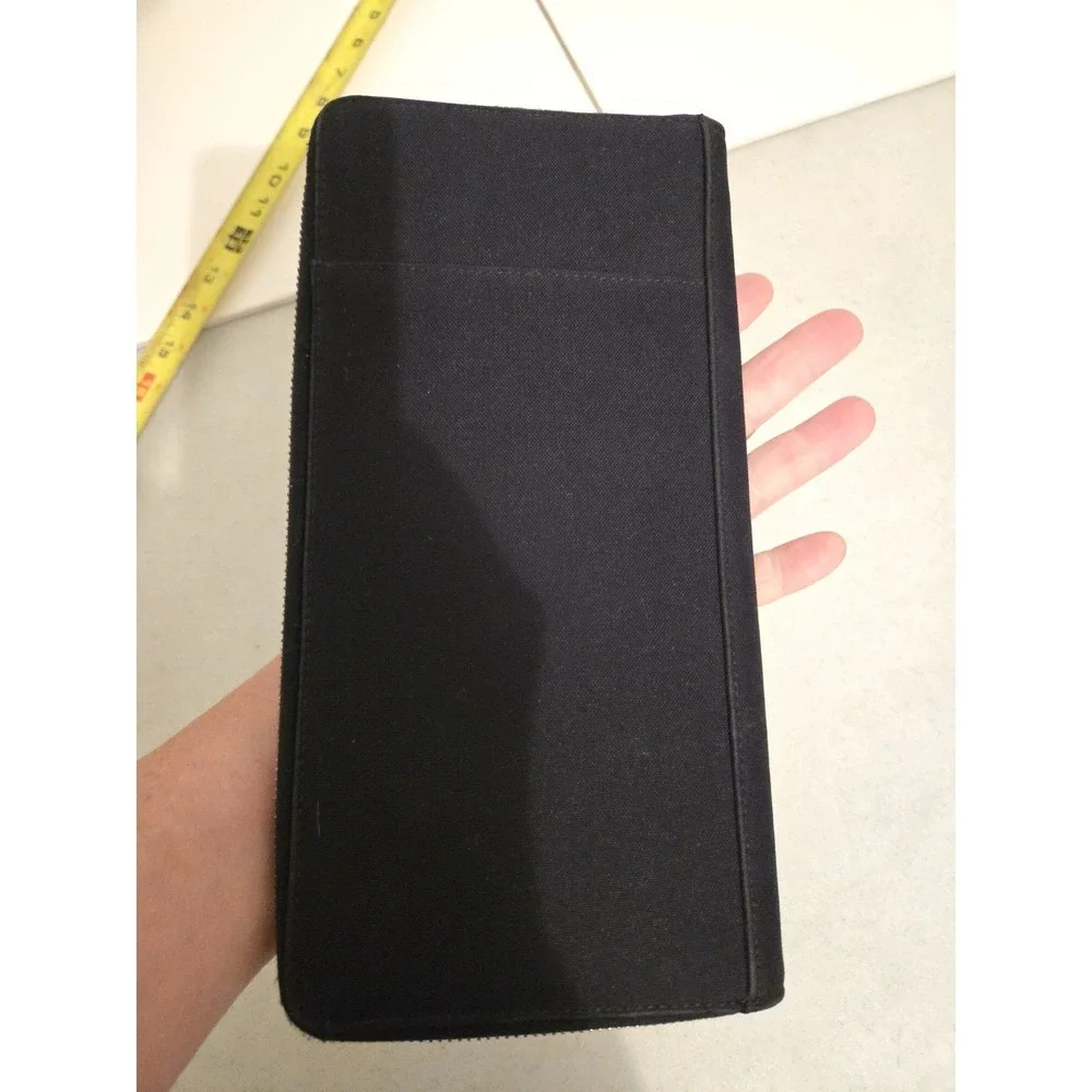 COACH Black Slim Business Card Holder Full Zip Organizer leather interior. In...